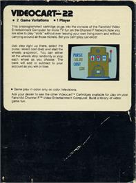 Box back cover for Slot Machine on the Fairchild Channel F.