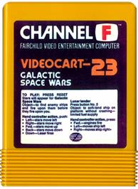 Cartridge artwork for Galactic Space Wars & Luna Lander on the Fairchild Channel F.
