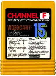 Cartridge artwork for Videocart-15 - Memory Match on the Fairchild Channel F.