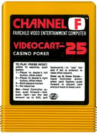 Cartridge artwork for Videocart-25 - Casino Poker on the Fairchild Channel F.