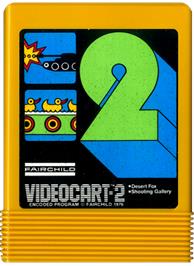 Cartridge artwork for Videocart-2 - Desert Fox, Shooting Gallery on the Fairchild Channel F.