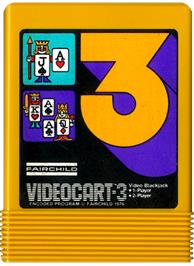 Cartridge artwork for Videocart-3 - Video Blackjack on the Fairchild Channel F.