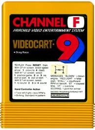 Cartridge artwork for Videocart-9 - Drag Strip on the Fairchild Channel F.