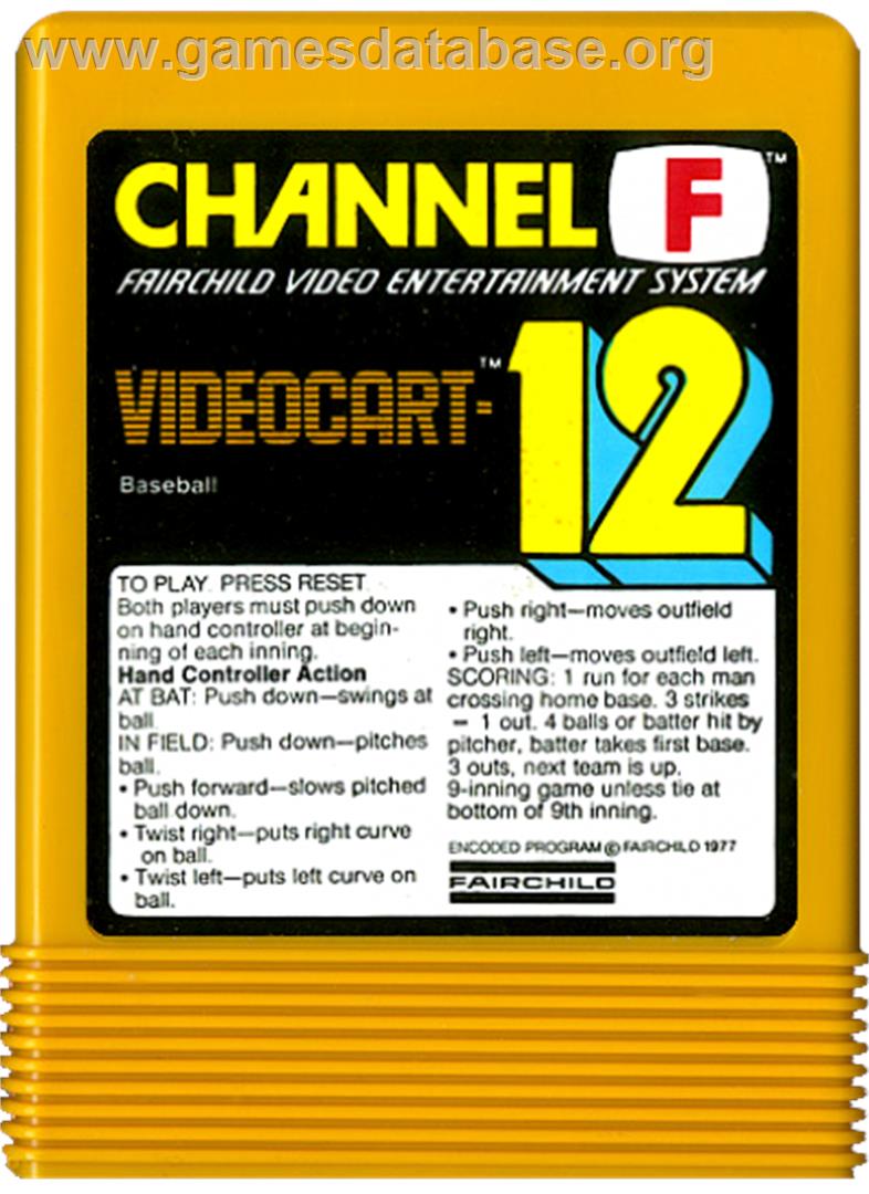 Baseball - Fairchild Channel F - Artwork - Cartridge