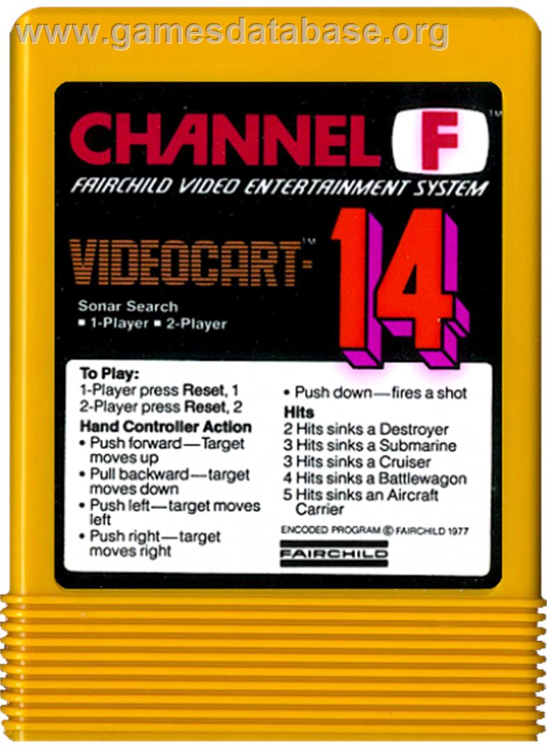 Videocart-14 - Sonar Search - Fairchild Channel F - Artwork - Cartridge