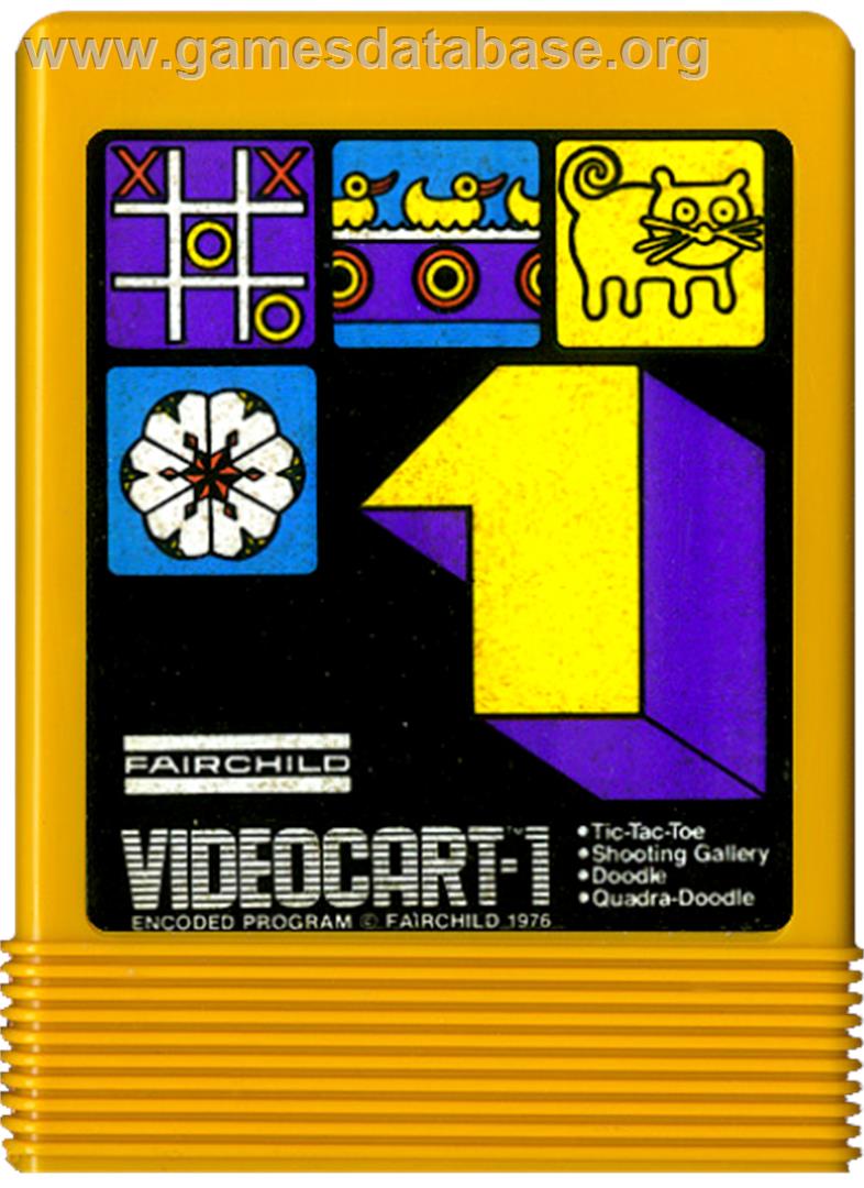 Videocart-1 - Tic-tac-toe, Shooting Gallery, Doodle, Quadra-doodle - Fairchild Channel F - Artwork - Cartridge