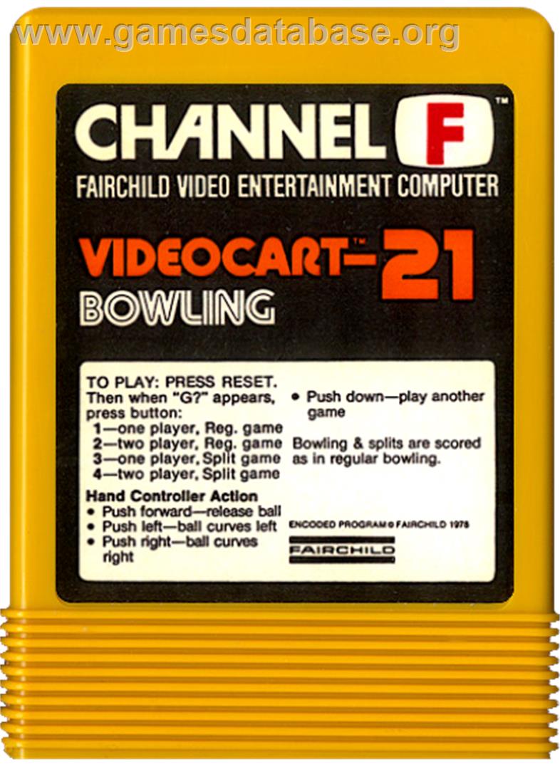 Videocart-21 - Bowling - Fairchild Channel F - Artwork - Cartridge