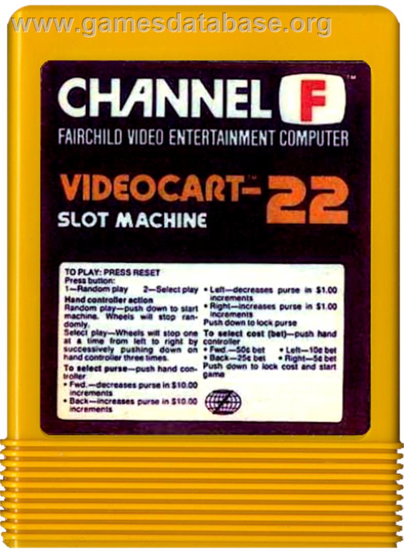 Videocart-22 - Slot Machine - Fairchild Channel F - Artwork - Cartridge
