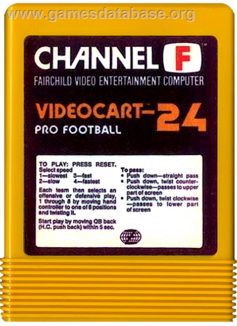 Videocart-24 - Pro Football - Fairchild Channel F - Artwork - Cartridge