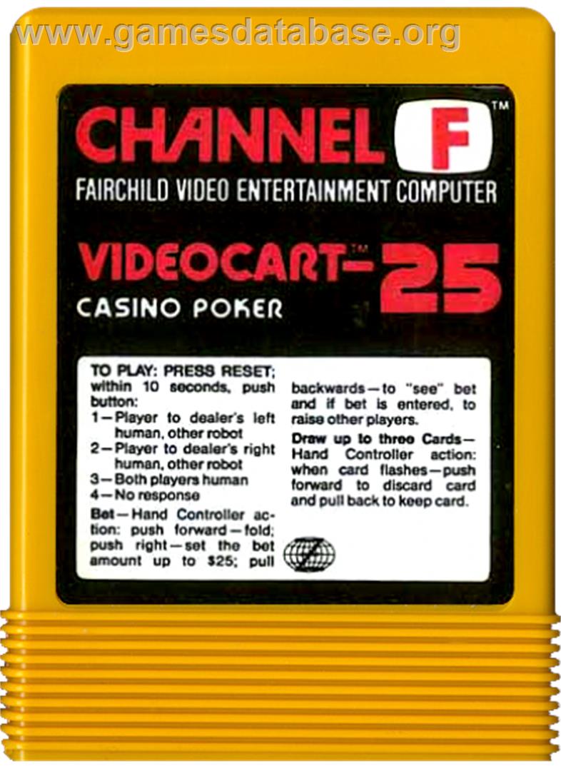 Videocart-25 - Casino Poker - Fairchild Channel F - Artwork - Cartridge
