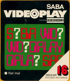 Top of cartridge artwork for Rat' Mal on the Fairchild Channel F.