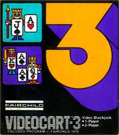 Top of cartridge artwork for Videocart-3 - Video Blackjack on the Fairchild Channel F.