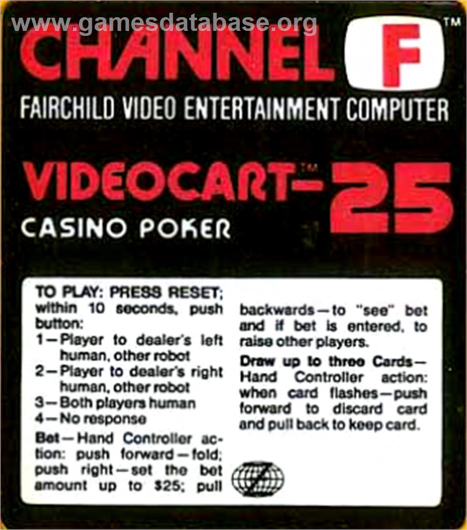 Casino Poker - Fairchild Channel F - Artwork - Cartridge Top