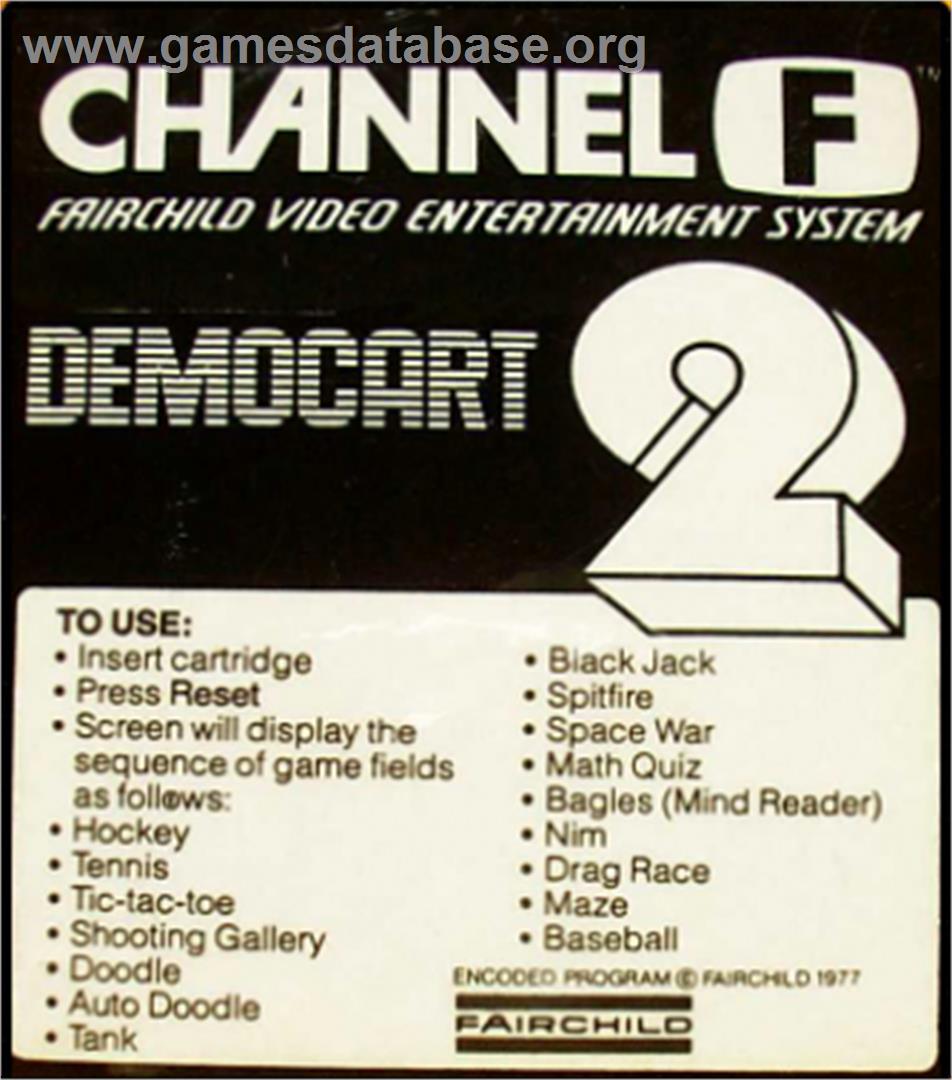 Demonstration Cartridge 2 - Fairchild Channel F - Artwork - Cartridge Top