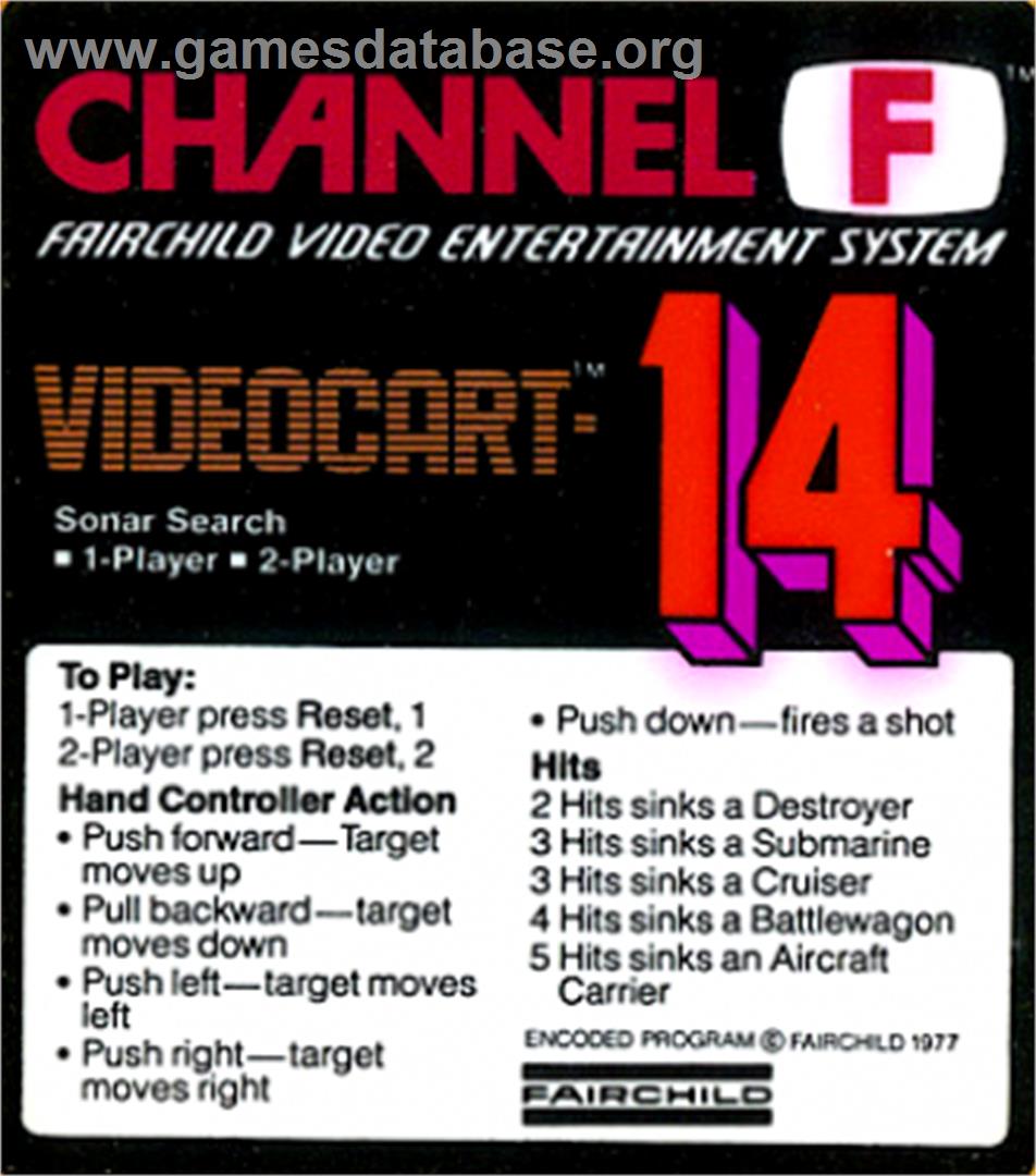 Videocart-14 - Sonar Search - Fairchild Channel F - Artwork - Cartridge Top