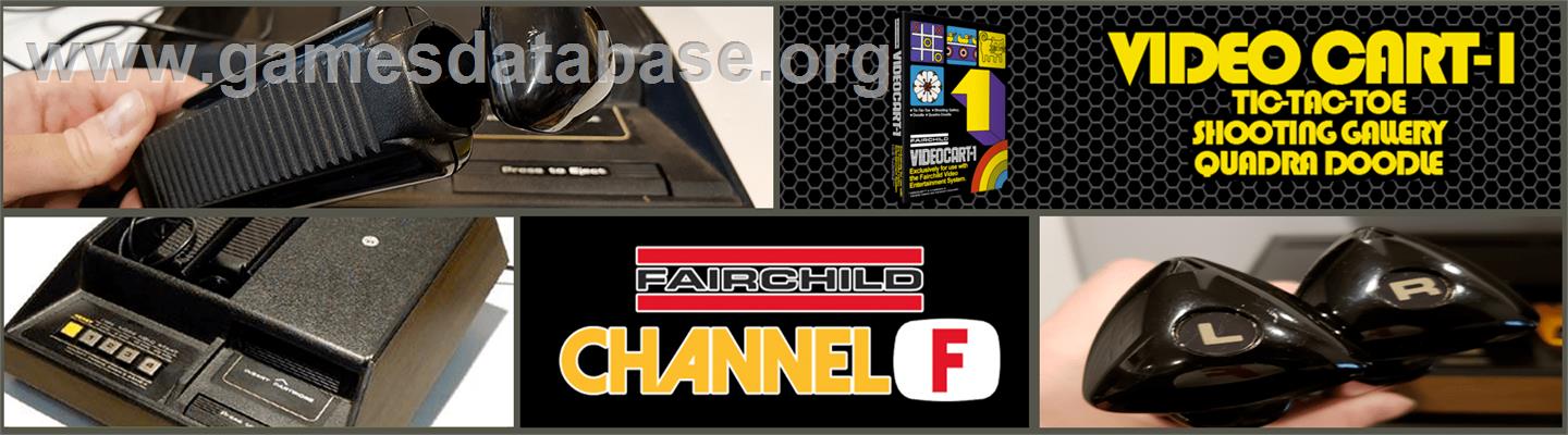 Tic-Tac-Toe, Shooting Gallery, Doodle, & Quadra-Doodle - Fairchild Channel F - Artwork - Marquee