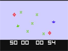 In game image of Space War on the Fairchild Channel F.