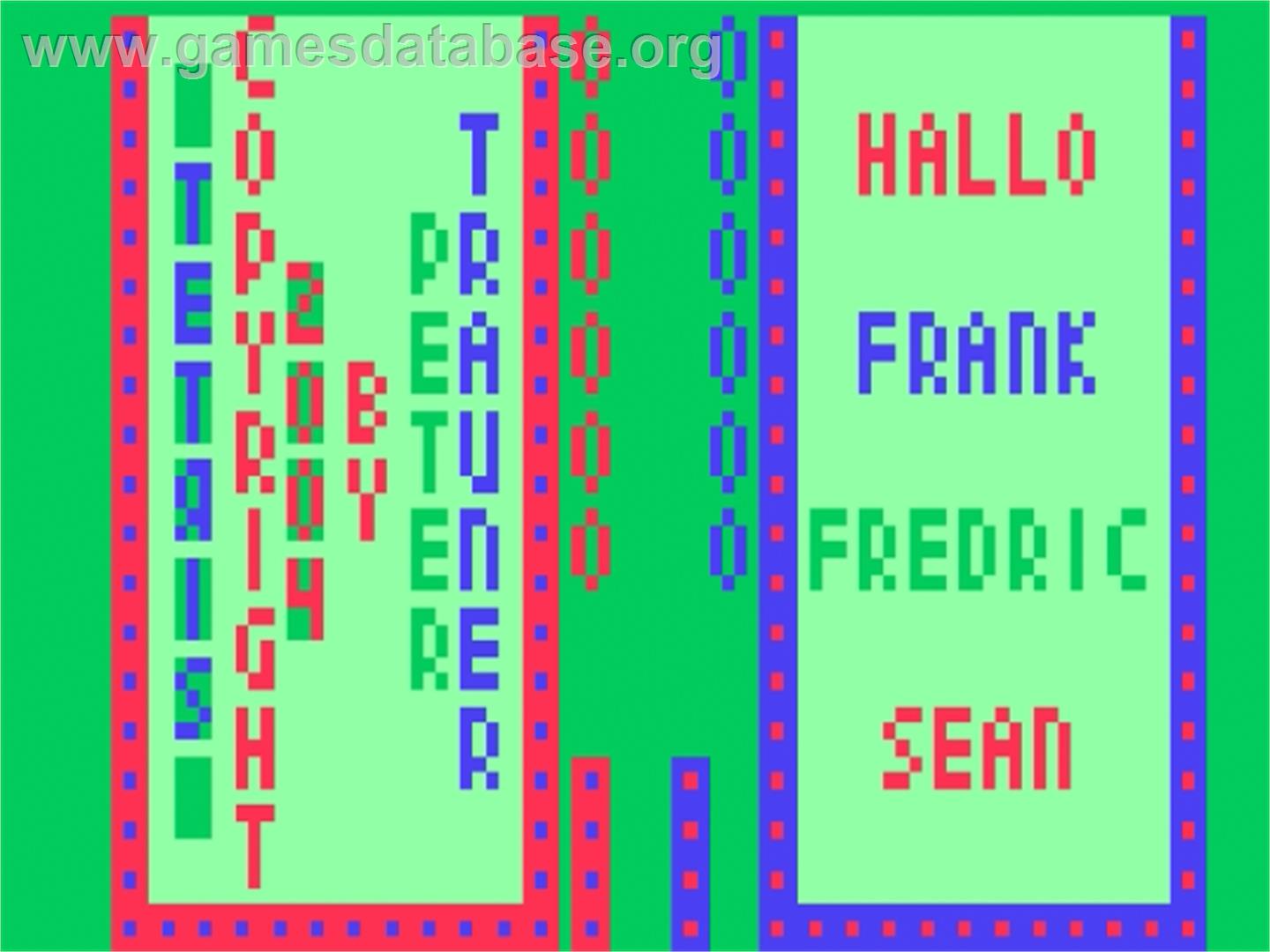 Tetris - Fairchild Channel F - Artwork - In Game