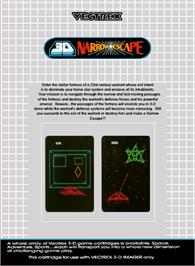 Box back cover for 3D Narrow Escape on the GCE Vectrex.