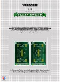 Box back cover for Clean Sweep on the GCE Vectrex.