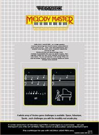 Box back cover for Melody Master - Music Composition And Entertainment on the GCE Vectrex.