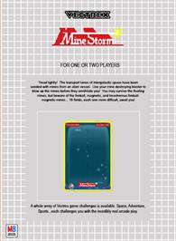 Box back cover for Mine Storm on the GCE Vectrex.