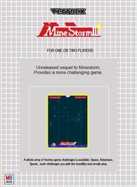 Box back cover for Mine Storm 2 on the GCE Vectrex.
