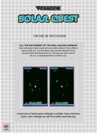 Box back cover for Solar Quest on the GCE Vectrex.