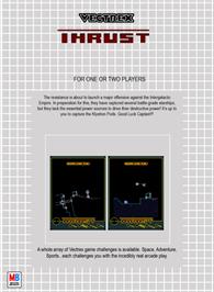 Box back cover for Thrust on the GCE Vectrex.