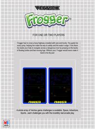 Box back cover for V-frogger By Chris Salomon on the GCE Vectrex.