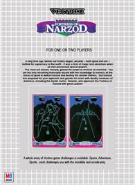 Box back cover for Web Wars on the GCE Vectrex.
