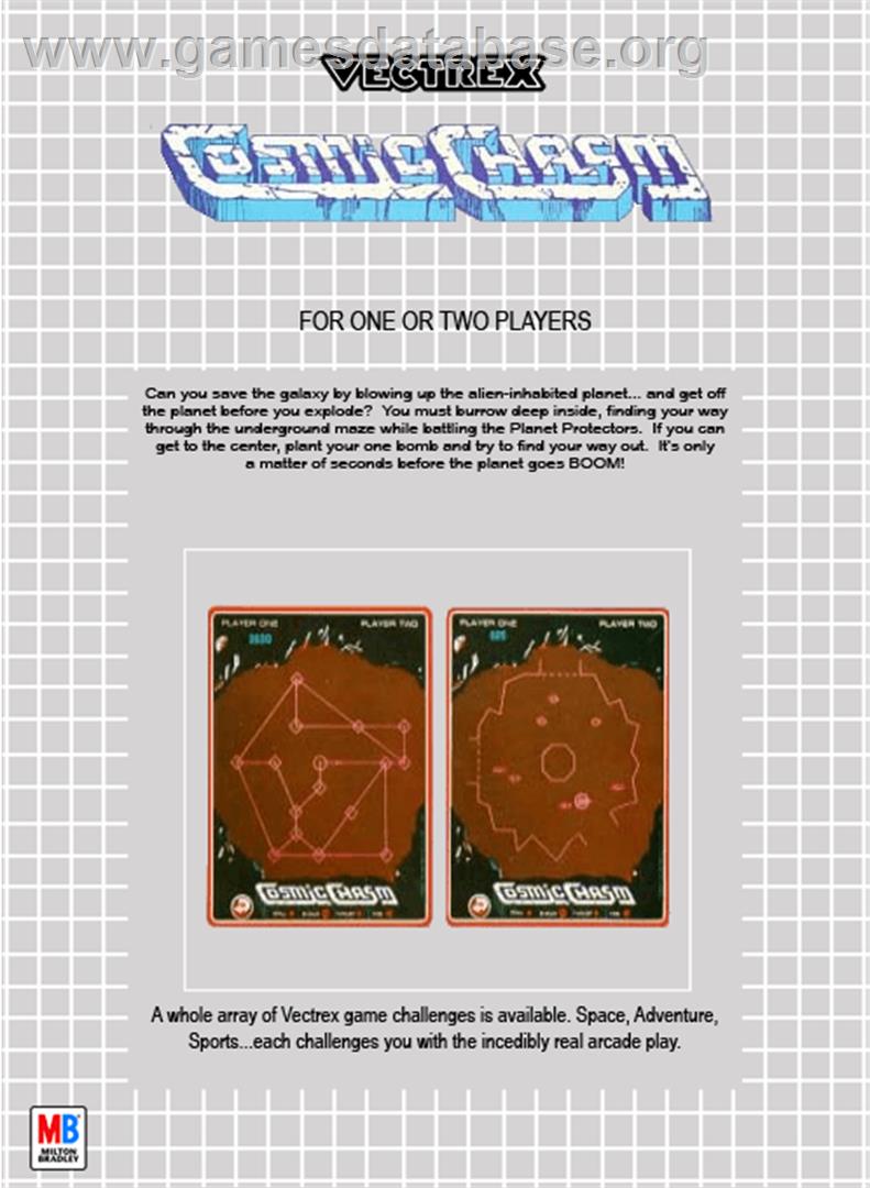 Cosmic Chasm - GCE Vectrex - Artwork - Box Back