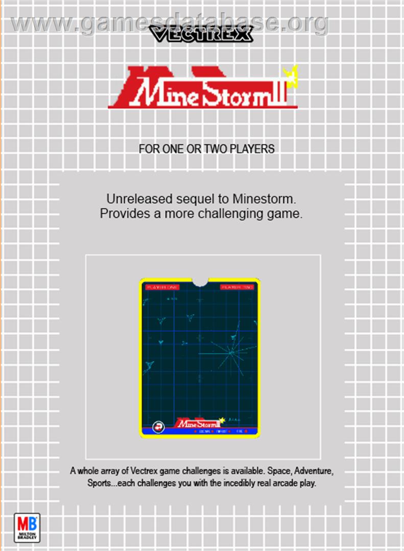 Mine Storm II - GCE Vectrex - Artwork - Box Back