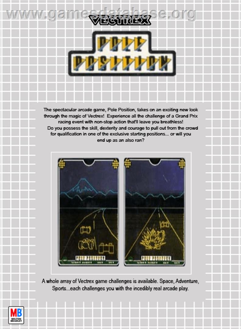 Pole Position - GCE Vectrex - Artwork - Box Back