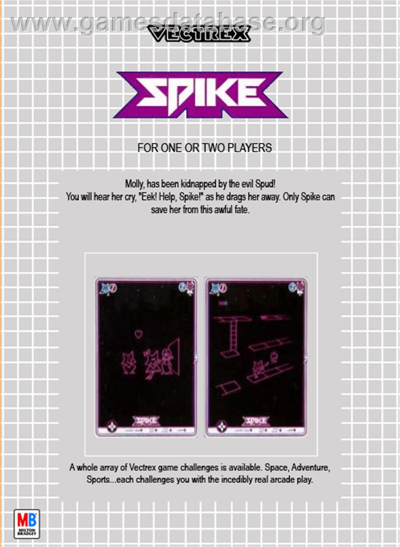Spike - GCE Vectrex - Artwork - Box Back