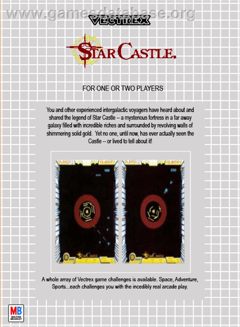 Star Castle - GCE Vectrex - Artwork - Box Back