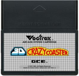 Cartridge artwork for 3D Crazy Coaster on the GCE Vectrex.