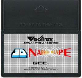 Cartridge artwork for 3D Narrow Escape on the GCE Vectrex.