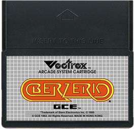 Cartridge artwork for Berzerk on the GCE Vectrex.