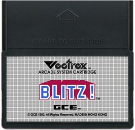 Cartridge artwork for Blitz! Action Football on the GCE Vectrex.