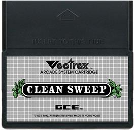Cartridge artwork for Clean Sweep on the GCE Vectrex.