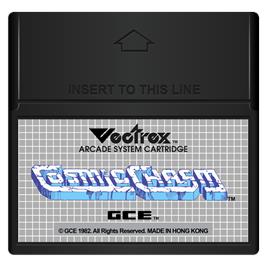 Cartridge artwork for Cosmic Chasm on the GCE Vectrex.