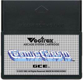 Cartridge artwork for Cosmic Chasm on the GCE Vectrex.