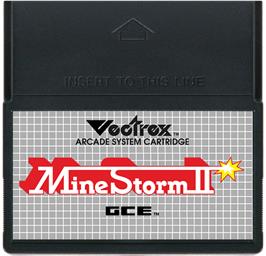 Cartridge artwork for Mine Storm 2 on the GCE Vectrex.