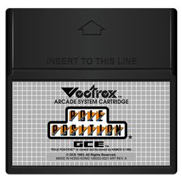Cartridge artwork for Pole Position on the GCE Vectrex.