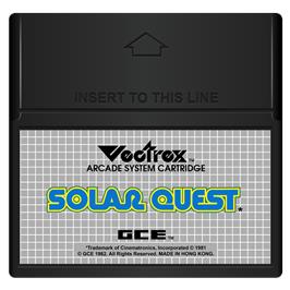 Cartridge artwork for Solar Quest on the GCE Vectrex.