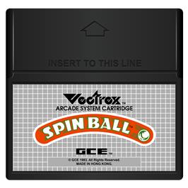 Cartridge artwork for Spin Ball on the GCE Vectrex.
