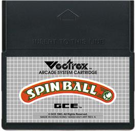 Cartridge artwork for Spin Ball on the GCE Vectrex.