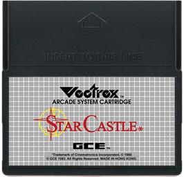 Cartridge artwork for Star Castle on the GCE Vectrex.