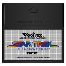 Cartridge artwork for Star Trek: The Motion Picture on the GCE Vectrex.